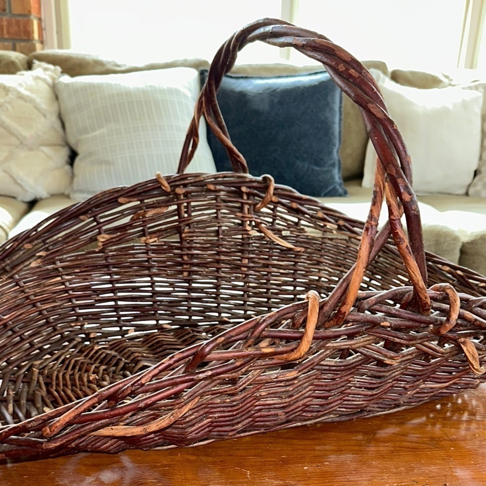 Large Handmade Brown Wicker 30” log Basket - Picture 14 of 16